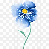 蓝色花朵艺术手绘