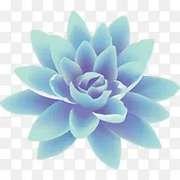 花朵卡通蓝色海报效果