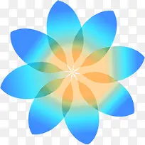 蓝色花朵渐变造型