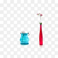 蓝色红色花瓶