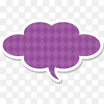 紫色对话框云朵装饰