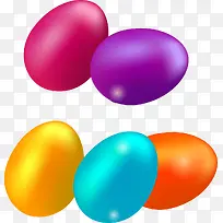 矢量手绘五颜六色的彩蛋