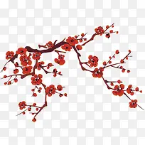教师节红色梅花手绘