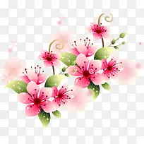 手绘教师节梦幻粉色花朵