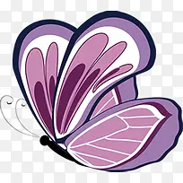 紫色手绘水彩卡通蝴蝶