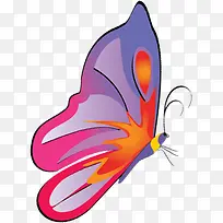 紫色唯美手绘蝴蝶卡通