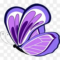 紫色手绘卡通蝴蝶