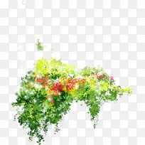绿色春天梦幻花朵