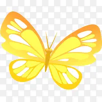 黄色精美手绘蝴蝶