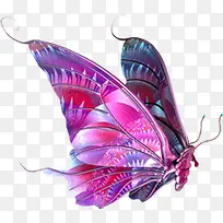 紫色绚丽手绘蝴蝶设计