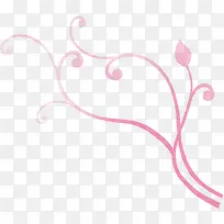 手绘粉色花枝装饰