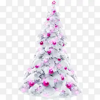 手绘粉色圣诞树装饰