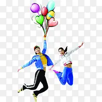 彩色欢乐跳跃儿童气球