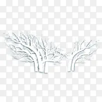 白色线条树木