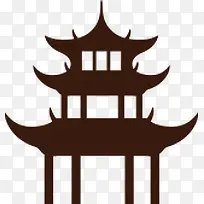手绘楼亭
