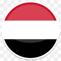 也门平圆世界国旗图标集