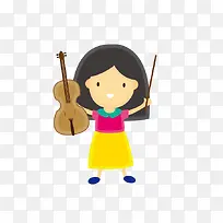 学小提琴的小女孩