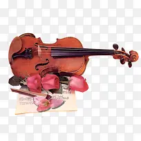 玫瑰花配小提琴