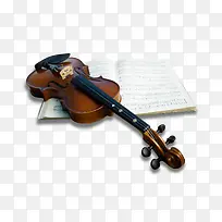 小提琴和琴谱免抠素材