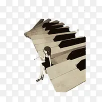 钢琴与女孩