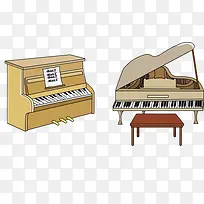 两台卡通钢琴