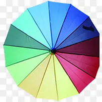 彩色拼接雨伞卡通