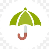 绿色雨伞卡通图标
