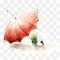 唯美雨伞卡通装饰创意