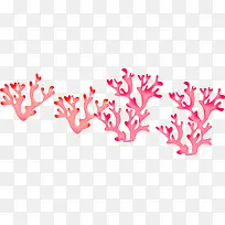 手绘粉色海底世界植物