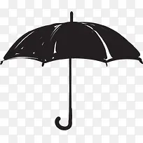 手绘黑色创意雨伞