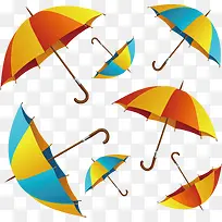 拼接色的雨伞矢量图