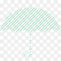 绿色线条雨伞装饰