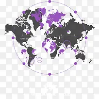 矢量紫色地球图表