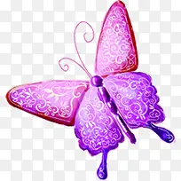 粉紫色纹理卡通蝴蝶