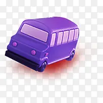 紫色卡通汽车图标