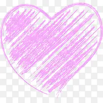 紫色卡通线条爱心