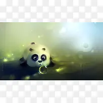 卡通熊猫吹泡泡隐形八卦