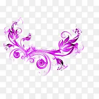紫色卡通唯美花纹