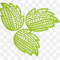 手绘绿色创意树叶花纹