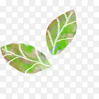 手绘绿色树叶创意