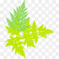 手绘黄绿色树叶环保装饰