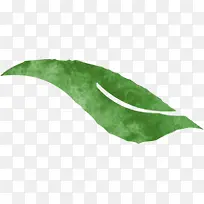 手绘绿色创意水彩树叶