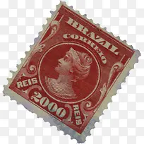 中国风红色邮票图标