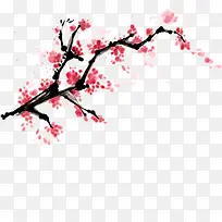 红色梅花树叶插图