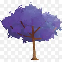 紫色蓝花楹树矢量素材