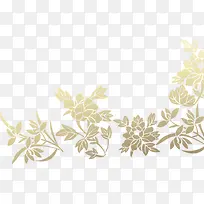 金色古风花朵素材