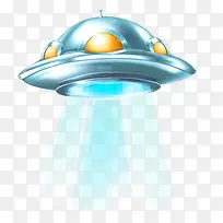 蓝色简约UFO装饰图案