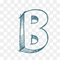 手绘字母B