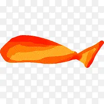 扁平水彩橙色的小鱼