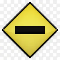 减黄色道路标志图标